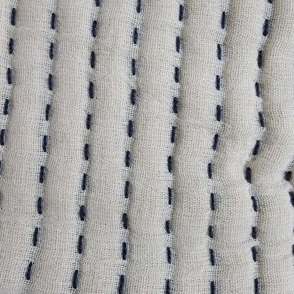 Pine Cone Hill $428 Pick Stitch Navy Queen/Full Cotton Quilt Coverlet Reversible - Picture 3 of 7